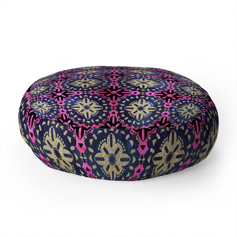 Schatzi Brown Boho Medallion Sparkle Floor Pillow Round