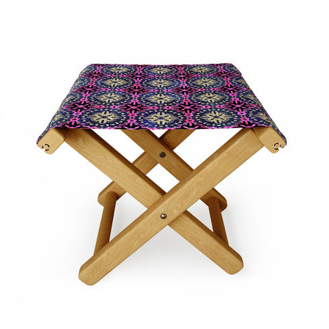 Schatzi Brown Boho Medallion Sparkle Folding Stool