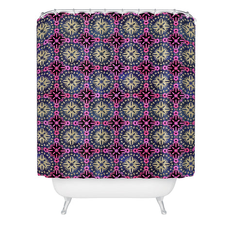 Schatzi Brown Boho Medallion Sparkle Shower Curtain