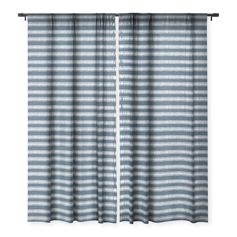 Schatzi Brown Boho Mesa 2 Blue Sheer Window Curtain