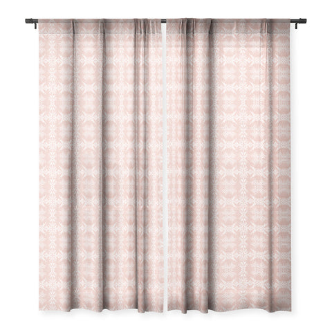 Schatzi Brown Boho Mesa 3 Pink Sheer Window Curtain