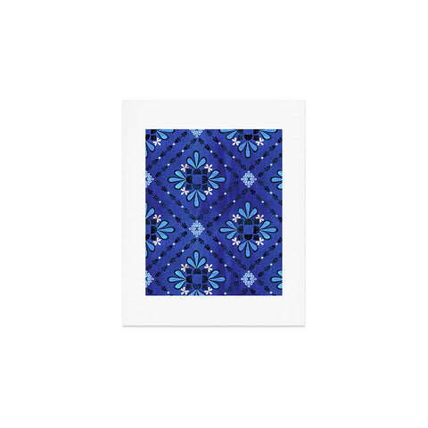 Schatzi Brown Boho Tile Blue Art Print