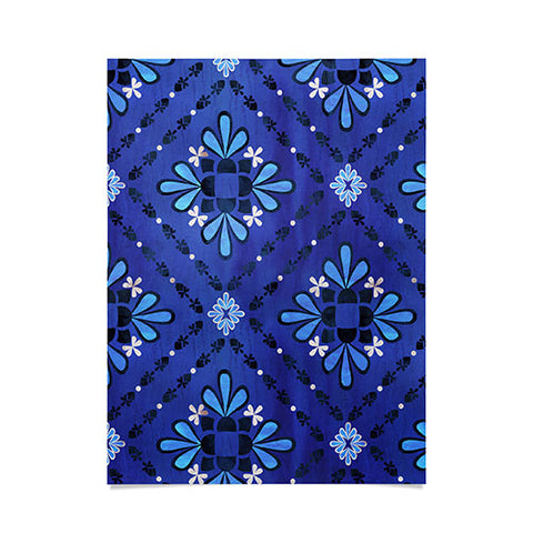 Schatzi Brown Boho Tile Blue Poster