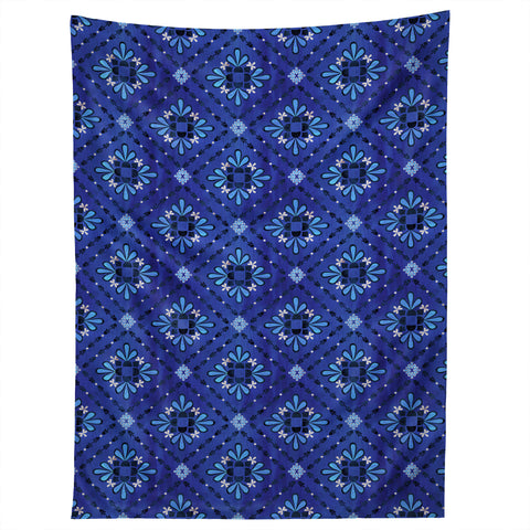 Schatzi Brown Boho Tile Blue Tapestry