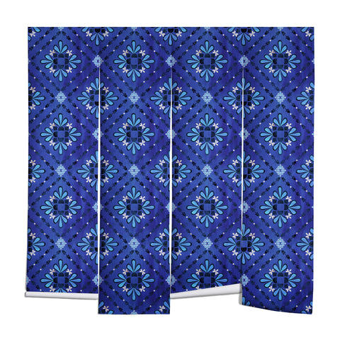 Schatzi Brown Boho Tile Blue Wall Mural
