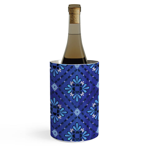 Schatzi Brown Boho Tile Blue Wine Chiller