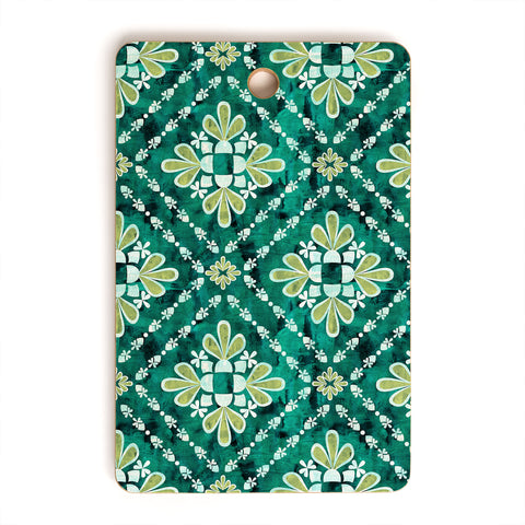 Schatzi Brown Boho Tile Green Cutting Board Rectangle