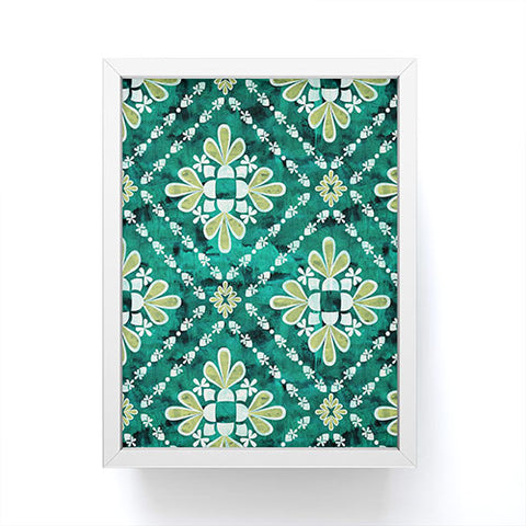 Schatzi Brown Boho Tile Green Framed Mini Art Print