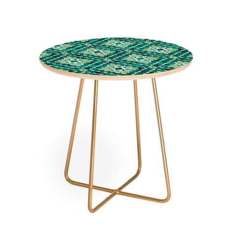 Schatzi Brown Boho Tile Green Round Side Table