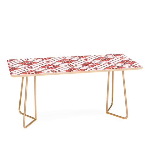 Schatzi Brown Boho Tile Red White Coffee Table