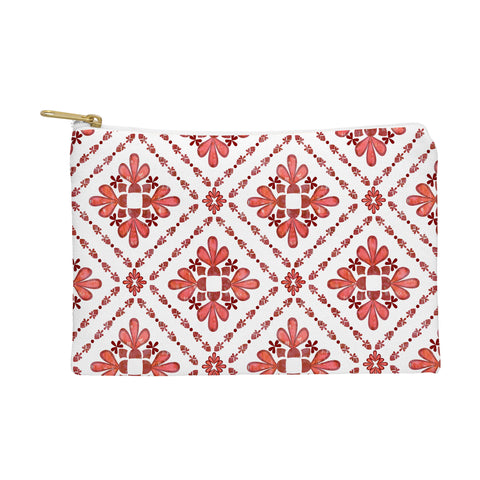 Schatzi Brown Boho Tile Red White Pouch