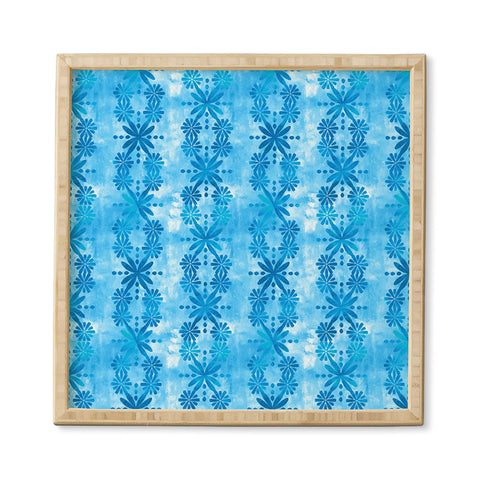 Schatzi Brown Boho Turquoise Flower Framed Wall Art