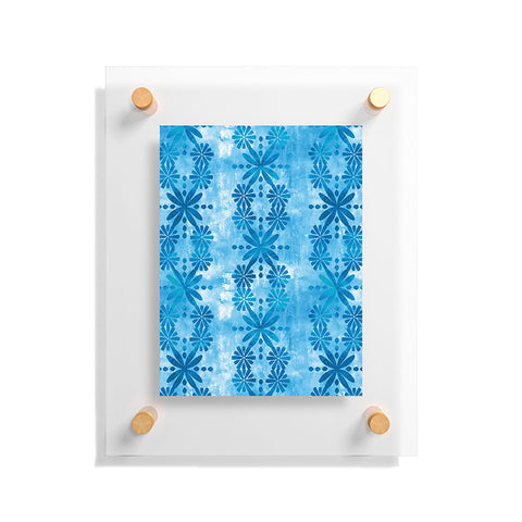 Schatzi Brown Boho Turquoise Flower Floating Acrylic Print
