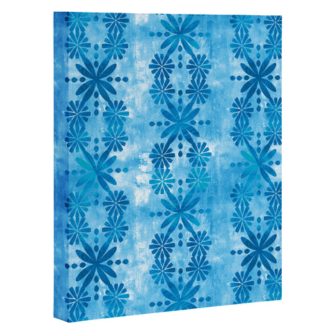 Schatzi Brown Boho Turquoise Flower Art Canvas