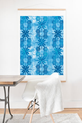 Schatzi Brown Boho Turquoise Flower Art Print And Hanger
