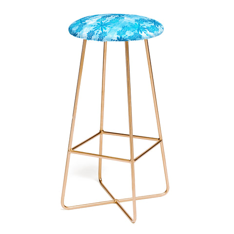 Schatzi Brown Boho Turquoise Flower Bar Stool