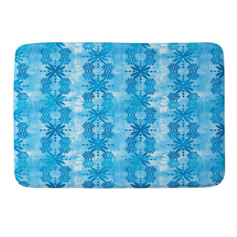 Schatzi Brown Boho Turquoise Flower Memory Foam Bath Mat