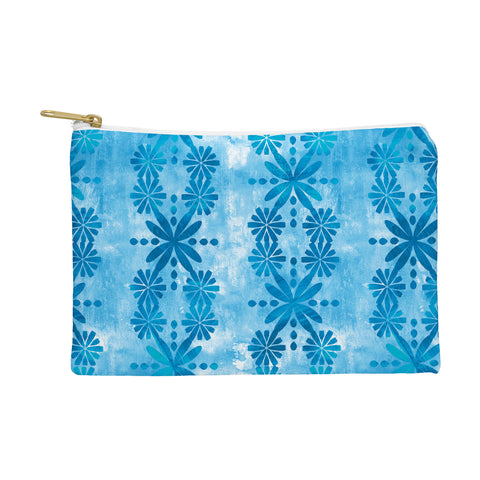 Schatzi Brown Boho Turquoise Flower Pouch