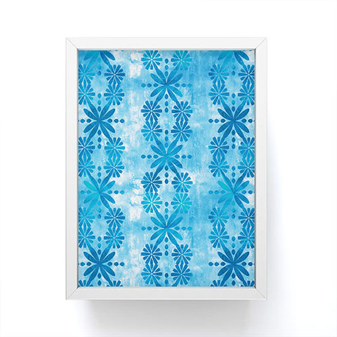 Schatzi Brown Boho Turquoise Flower Framed Mini Art Print