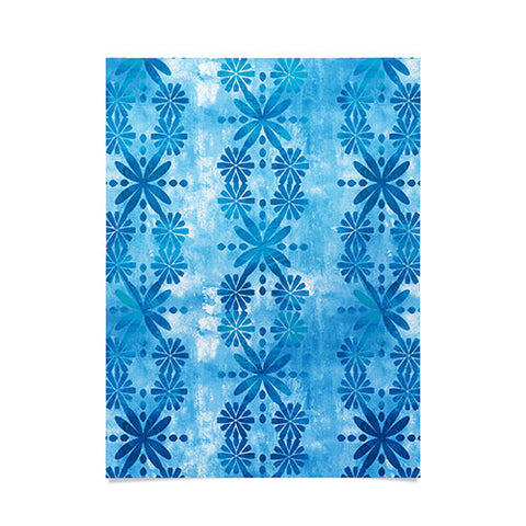 Schatzi Brown Boho Turquoise Flower Poster