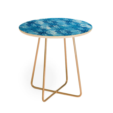 Schatzi Brown Boho Turquoise Flower Round Side Table