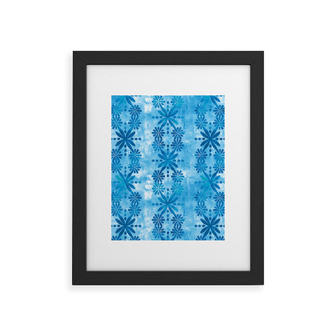 Schatzi Brown Boho Turquoise Flower Framed Art Print