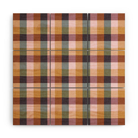 Schatzi Brown Buffalo Plaid Fall Spice Wood Wall Mural