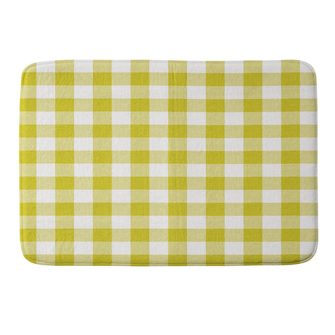 Schatzi Brown Buffalo Plaid Lime Memory Foam Bath Mat