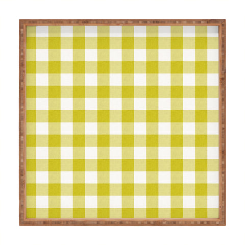 Schatzi Brown Buffalo Plaid Lime Square Tray