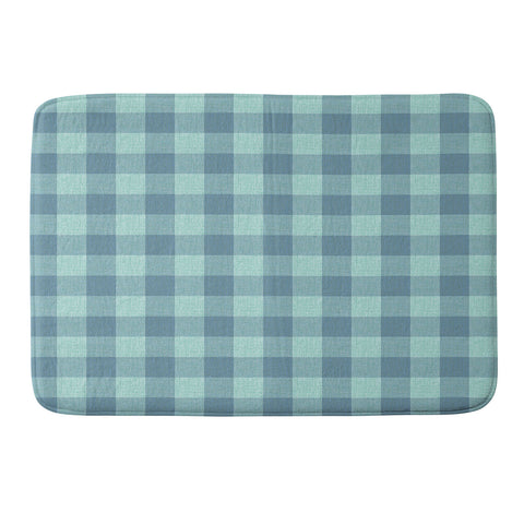 Schatzi Brown Buffalo Plaid Sea foam Memory Foam Bath Mat
