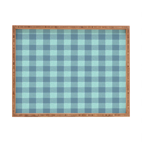 Schatzi Brown Buffalo Plaid Sea foam Rectangular Tray