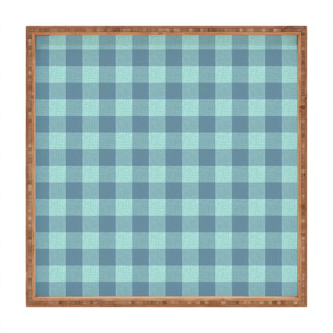 Schatzi Brown Buffalo Plaid Sea foam Square Tray