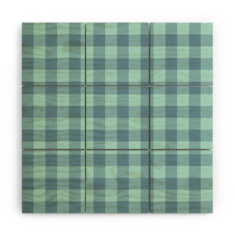 Schatzi Brown Buffalo Plaid Sea foam Wood Wall Mural