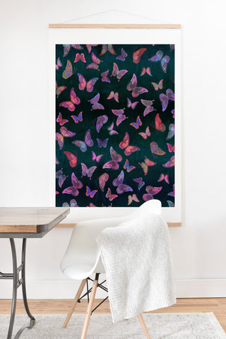 Schatzi Brown Butterfly Forest Green Art Print And Hanger