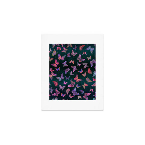 Schatzi Brown Butterfly Forest Green Art Print