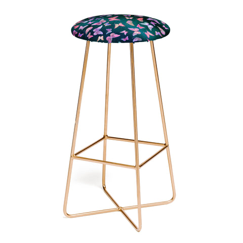 Schatzi Brown Butterfly Forest Green Bar Stool