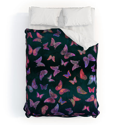 Schatzi Brown Butterfly Forest Green Comforter