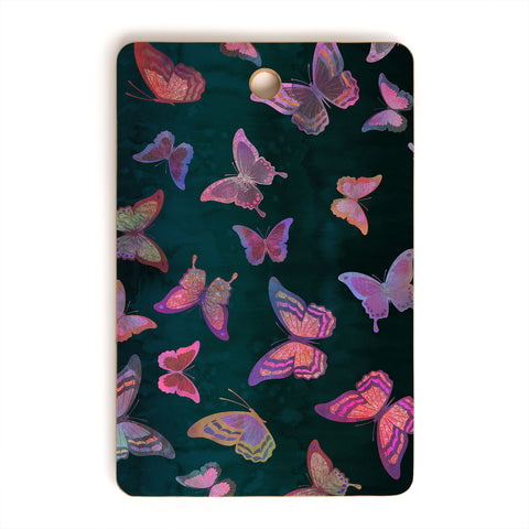 Schatzi Brown Butterfly Forest Green Cutting Board Rectangle