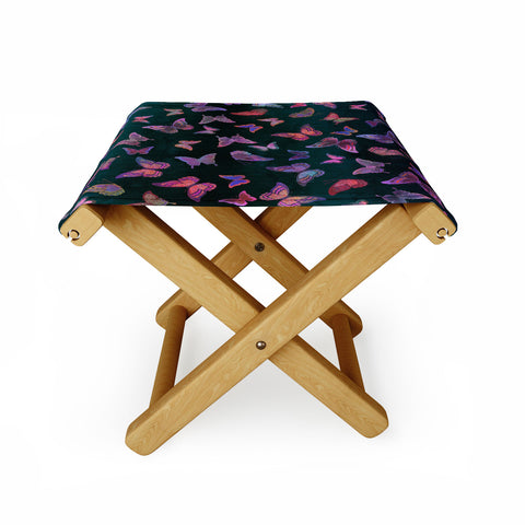 Schatzi Brown Butterfly Forest Green Folding Stool