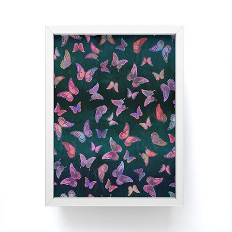 Schatzi Brown Butterfly Forest Green Framed Mini Art Print