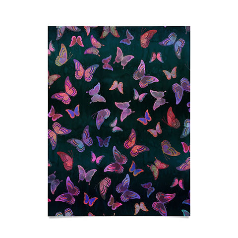 Schatzi Brown Butterfly Forest Green Poster