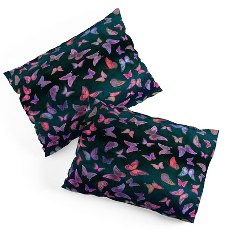 Schatzi Brown Butterfly Forest Green Pillow Shams