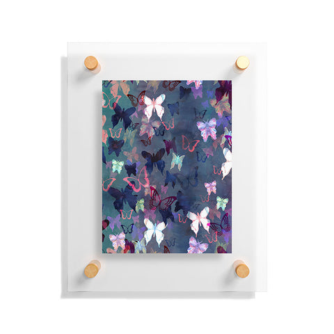 Schatzi Brown Butterfly Garden Blue Floating Acrylic Print