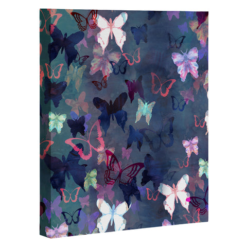 Schatzi Brown Butterfly Garden Blue Art Canvas