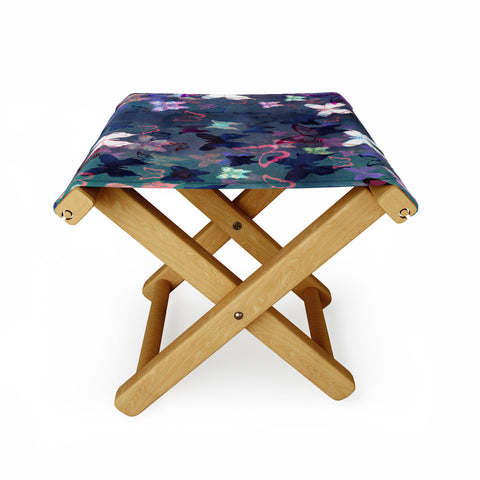 Schatzi Brown Butterfly Garden Blue Folding Stool