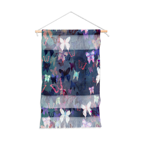 Schatzi Brown Butterfly Garden Blue Wall Hanging Portrait