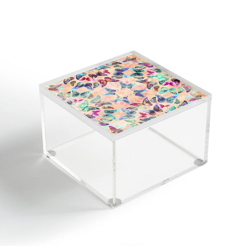 Schatzi Brown Butterfly Mandala Peach Acrylic Box