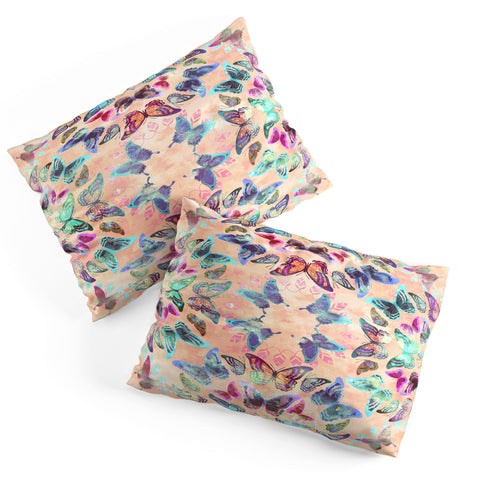 Schatzi Brown Butterfly Mandala Peach Pillow Shams