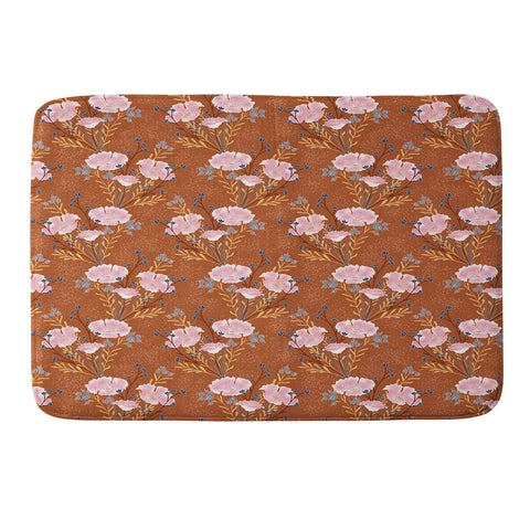 Schatzi Brown Carrie Floral Caramel Memory Foam Bath Mat