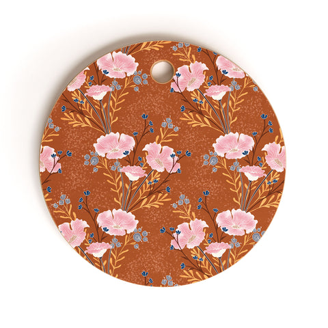 Schatzi Brown Carrie Floral Caramel Cutting Board Round